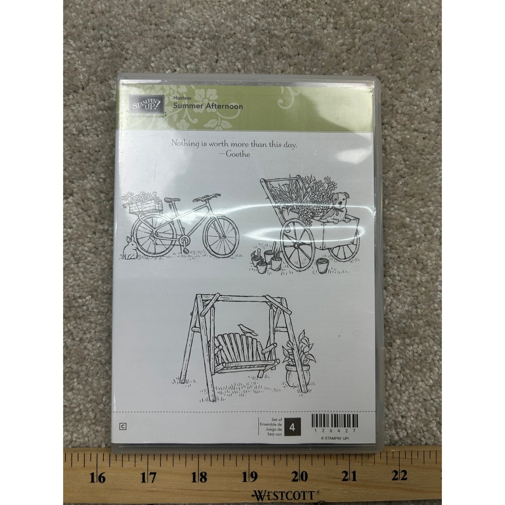 Stampin Up Summer Afternoon 126427 Hostess Rubber Stamp Set Garden 4pc